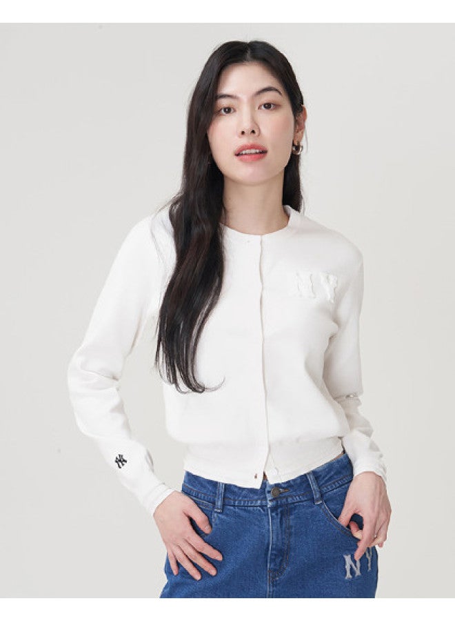 MLB كارديجان محبوك بسيط بلون موحد للنساء مريح متعدد الاستخدامات جاكيت كاجوال 25 ربيع خريف Kcb02 - Image 1