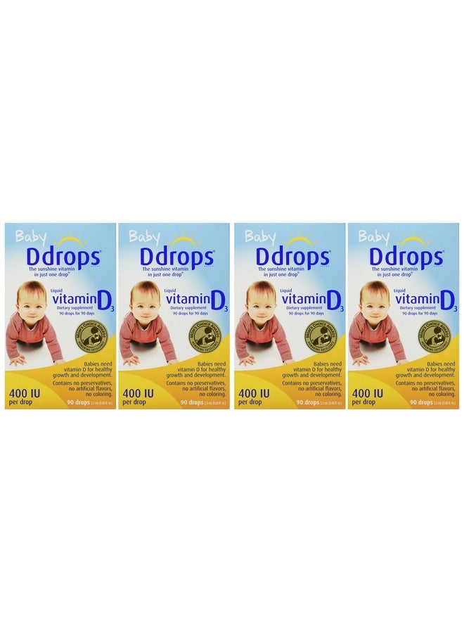 Ddrops Baby 400 Iu 90 Drops 0.08 Fluid Ounce (4 Pack) - Image 1