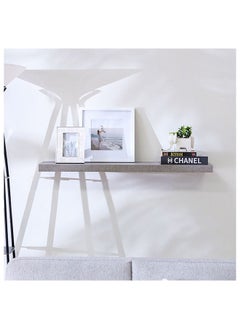 DANUBE HOME Allano Floating Shelf Wooden Wall Mounted Shelf Display Invisible Metal Bracket Shelves For Decorations In Living Room Laundry Room Bed Room L 100 x W 23.5 x H 4.3 cm Cement Marble  - Image 1