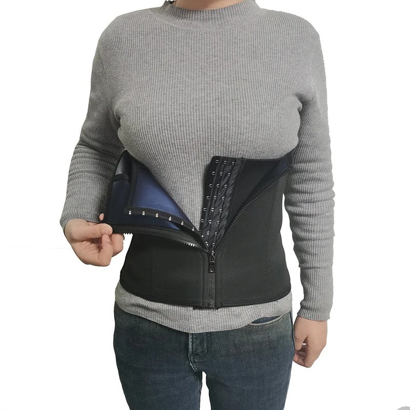 Bluejw Waist Trimmer Belt Back Support - Unisex Neoprene Corset Zipper Sauna Waist Trainer Shaper for Slimming & Belly Fat Reduction - Image 3