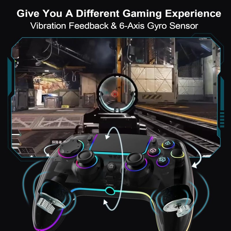 JUNHUAN Tiered purchase options Wireless Controller for PS5 Pro/PlayStation-5/PC/Mac with Hall Effect joystick trigger/Back Paddles/Cool RGB/Motion Sensor/TURBO/3.5mm Audio Jack - Built-in Speakers Support P-S5 Console Audio Fast & slow shipment compatible - Image 2