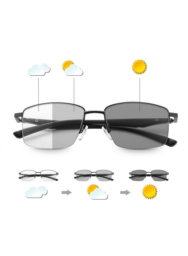 YIMI Photochromic Progressive Multifocus Reading Glasses Spring Hinges Transition Multifocal Uv400 Sunglasses Sun Readers Blue Light Blocking Computer Eyeglasses Anti Glare Presbyopia Eyewear For Men Women - Image 1