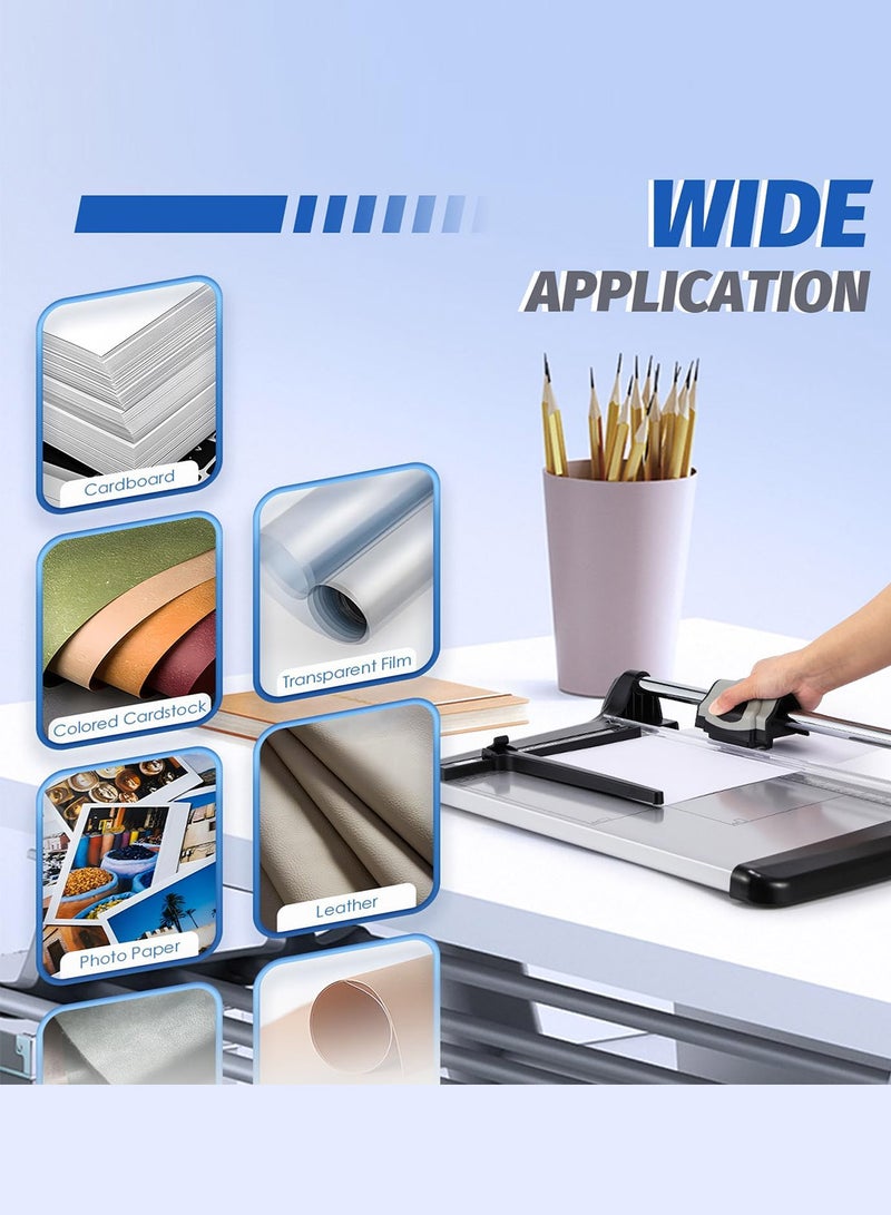 كيدل قاطع ورق دوار، 15 ورقة، قاطع ورق شديد التحمل، طول القطع 360 مم (14.17 بوصة)، قاطع ورق دوار تجاري للاستخدام المنزلي/المكتبي/المدرسة - Image 5