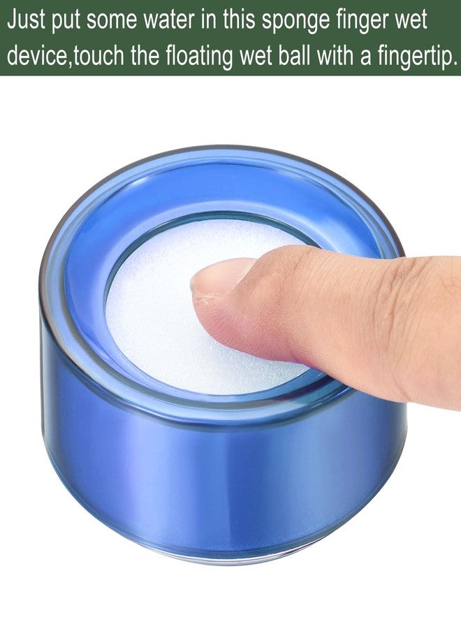 YOKIVE 2 Pcs Finger Wet Sponge, Round Desktop Fingertip Wet Tools | Easy to Use Great for Counting Office Paper Document Bills (Blue and Purple, 2.7-Inch) - Image 5