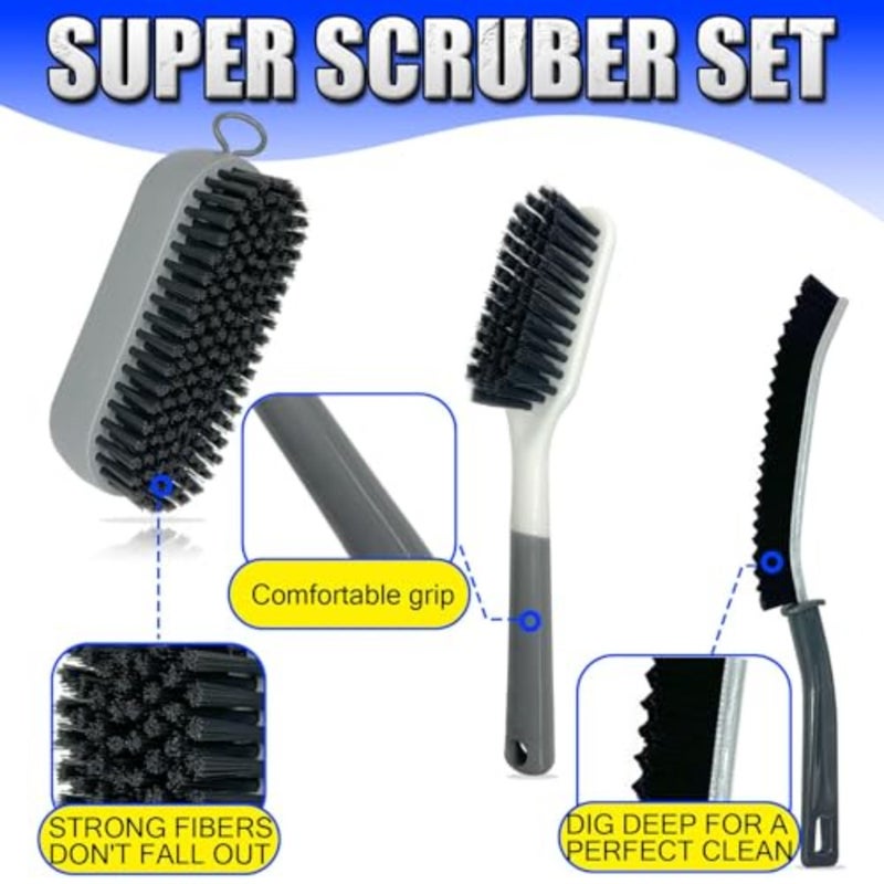 5 Pack Multi-Purpose Carpet Cleaning Brush Set, Heavy Duty Scrubber for Home Rugs, Floor Mats, Automotive Carpet, Deep Dirt and Stain Remover, Home and Car Cleaning Tools - Image 2