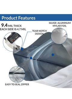 Excefore Mylar Bags For Food Storage, 25PCS 9.4 Mil Thick Vacuum Resealable Ziplock Pouches,  Long Term Large Food Sealing Bag Refrigerator Preservation Eco-Friendly for Kitchen Camping Hiking Food Storage  - Image 2