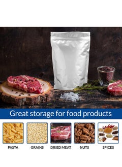 Excefore Mylar Bags For Food Storage, 25PCS 9.4 Mil Thick Vacuum Resealable Ziplock Pouches,  Long Term Large Food Sealing Bag Refrigerator Preservation Eco-Friendly for Kitchen Camping Hiking Food Storage  - Image 4