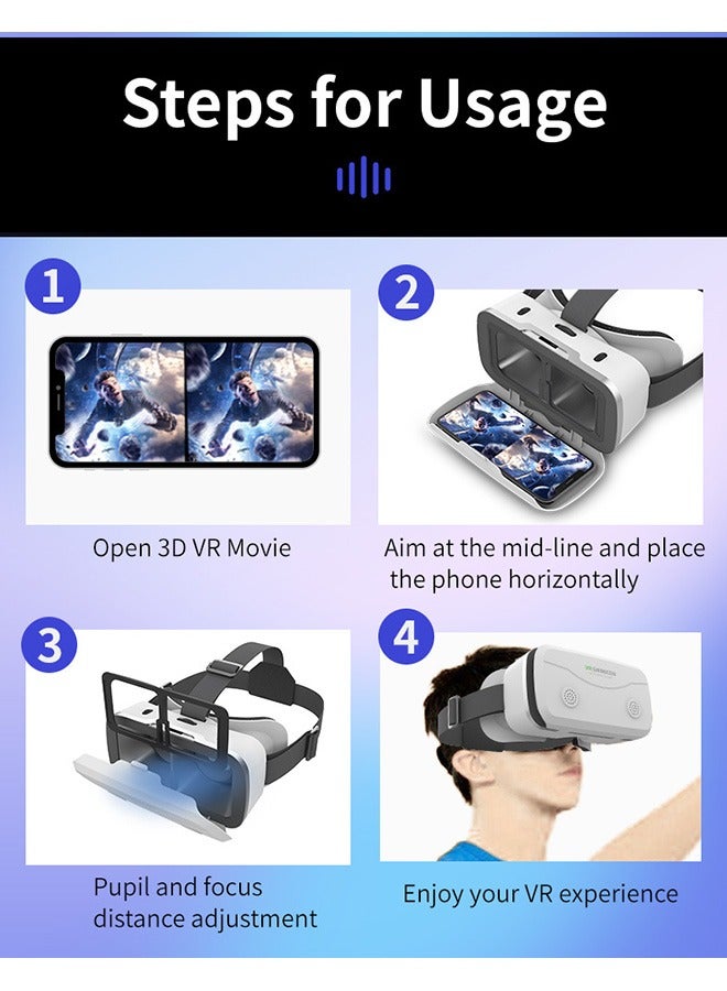 VR Virtual Reality 3D Glasses for Smartphone white - Image 4