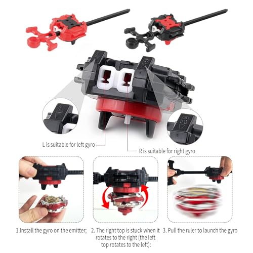 AIBREAY Battling Top Burst Gyro Toy Set 12 Spinning Tops 3 Launchers 1 Grip Toy Combat Battling Game with Portable Storage Box Gift for Kids Children Boy and Girl Ages 6 - Image 5