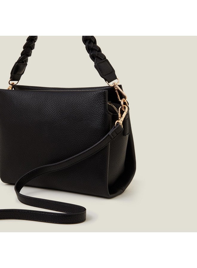 Accessorize London Women's Black Plait Strap Sling Bag I Womens Bag| hand bags for women stylish - Image 5