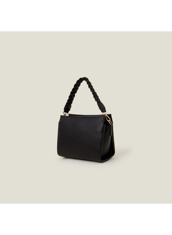 Accessorize London Women's Black Plait Strap Sling Bag I Womens Bag| hand bags for women stylish - Image 4