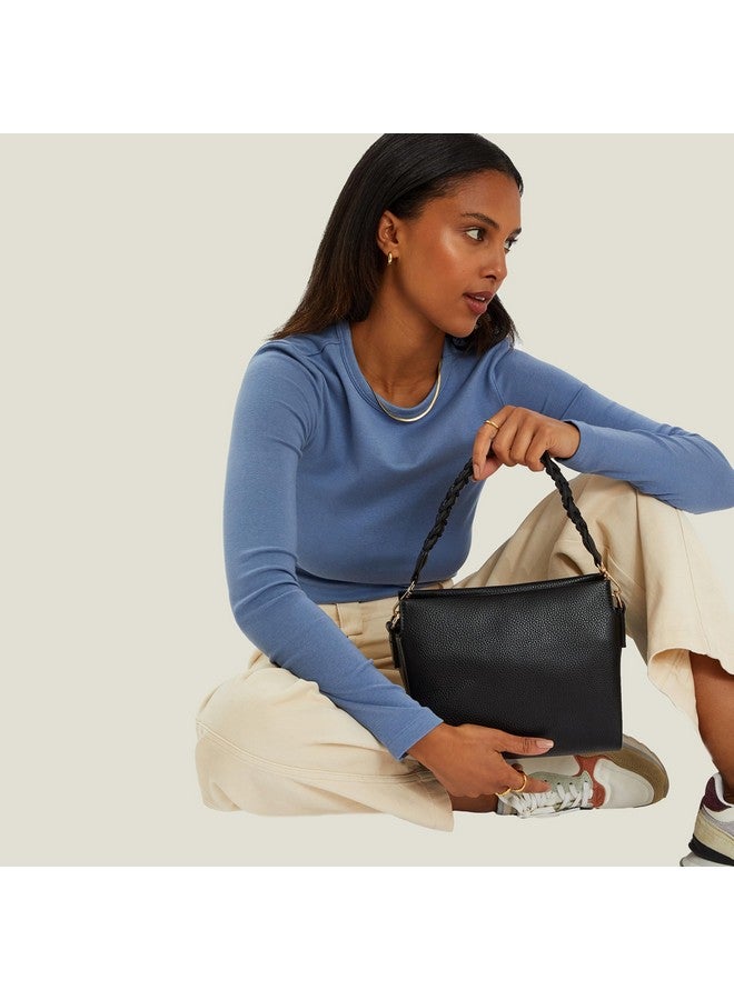 Accessorize London Women's Black Plait Strap Sling Bag I Womens Bag| hand bags for women stylish - Image 2