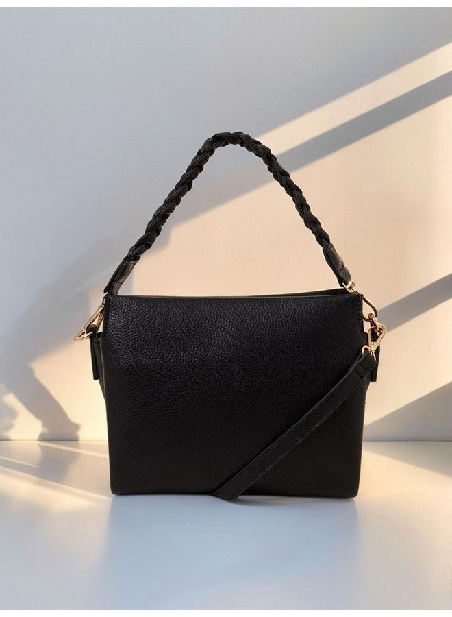 Accessorize London Women's Black Plait Strap Sling Bag I Womens Bag| hand bags for women stylish - Image 3