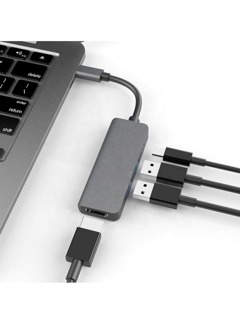 USB-C Hub 4-in-1 Type-C Adapter with HDMI USB 3.0 2.0 PD Converter