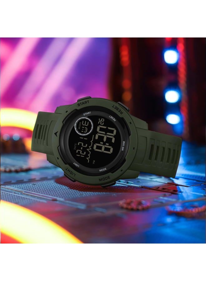 findtime Men's Digital Watch Waterproof Sports Watches Tactical Military Stopwatch Alarm 12/24H Outdoor Mens Wristwatch for Running Swimming Relojes para Hombres Army Green - Image 5