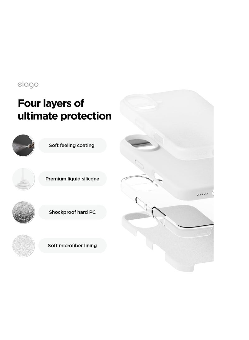 Compatible with iPhone 16 Case, Premium Liquid Silicone Case, Full Body Protective Case, Shockproof, Anti-Scratch Soft Microfiber Lining (White)  - Image 3