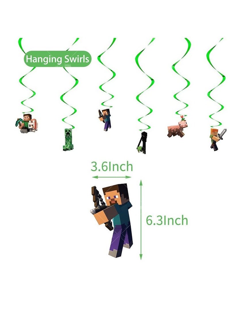 Pixel Birthday Party Supplies Decorations Favors Kit for Boys Kids Pixel Game Banner Balloons Party Decor - Image 3
