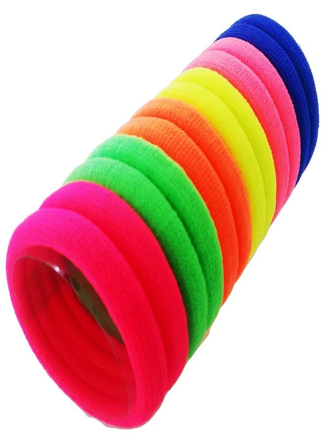 FOK Set Of 50 Pcs Effortless Multicolor Bright & Dark Colored Elastic Cotton Stretch Hair Ties Bands Headband Durable Hair accessories Ponytail Holder No Snagging Or Stretching Rubber Bands - Image 4