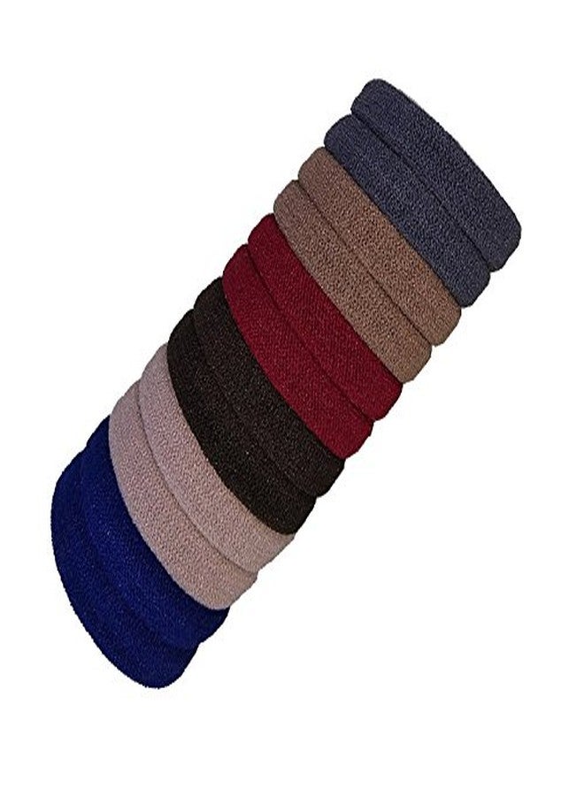 FOK Set Of 50 Pcs Effortless Multicolor Bright & Dark Colored Elastic Cotton Stretch Hair Ties Bands Headband Durable Hair accessories Ponytail Holder No Snagging Or Stretching Rubber Bands - Image 3