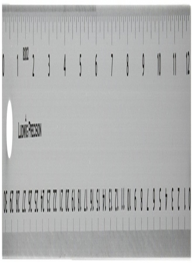 Ludwig Precision Aluminum Straight Edge Ruler, 12-INCH, Silver - Image 1