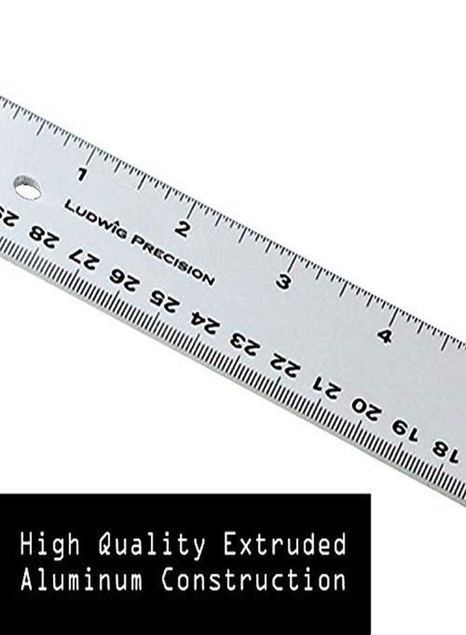 Ludwig Precision Aluminum Straight Edge Ruler, 12-INCH, Silver - Image 5