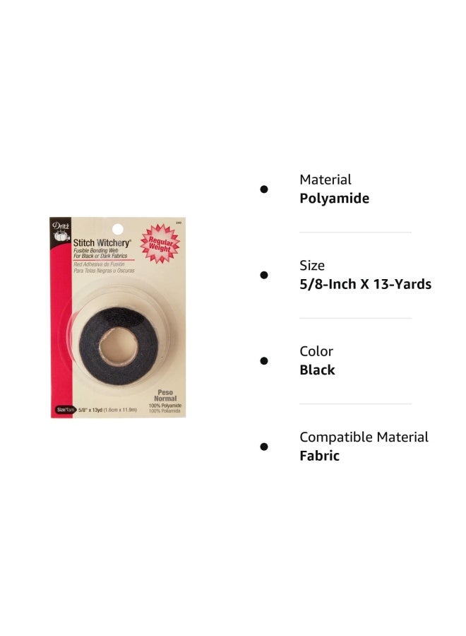 Dritz 240 Stitch Witchery Regular Weight 58Inch X 13Yards Black - Image 4