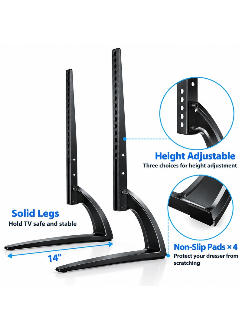 BEETEC Desktop TV Stand, Ultra-Slim Design, Supports 32"–55" TVs up to 25kg/55lbs, VESA Compatible up to 400x400 mm, Black | TF-D2 - Image 3