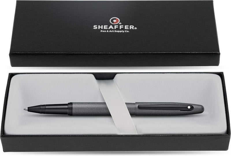 SHEAFFER Sheaffer VFM Gunmetal Grey Lacquer wMatte Black Powder Coated Appointments Rollerball Pen  - Image 3