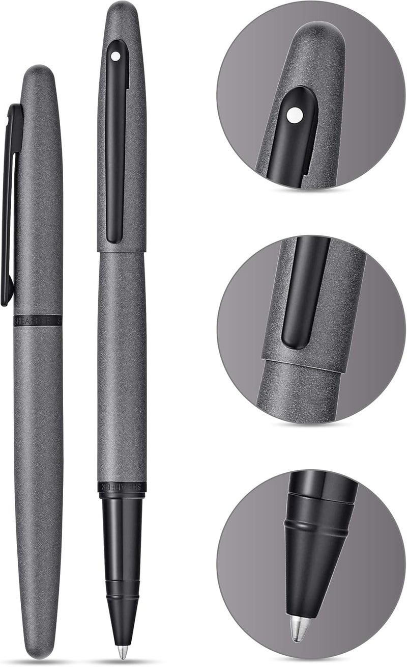SHEAFFER Sheaffer VFM Gunmetal Grey Lacquer wMatte Black Powder Coated Appointments Rollerball Pen  - Image 2