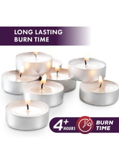 Lukadah 100-Pack Unscented Tea Lights Candles|4 Hour White Tealight Candles | Long Lasting Little Candles for Wedding, Parties, Birthdays, Anniversaries  - Image 3