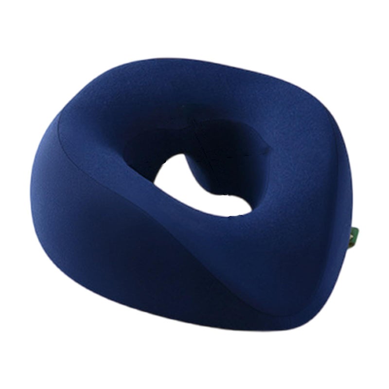Standard Navy Blue Massage Table Pillow With Ergonomic Face Hole And Washable Memory Foam Cushion - Image 2