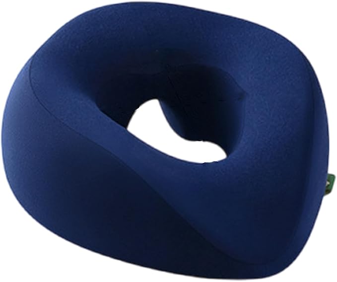 Standard Navy Blue Massage Table Pillow With Ergonomic Face Hole And Washable Memory Foam Cushion - Image 1