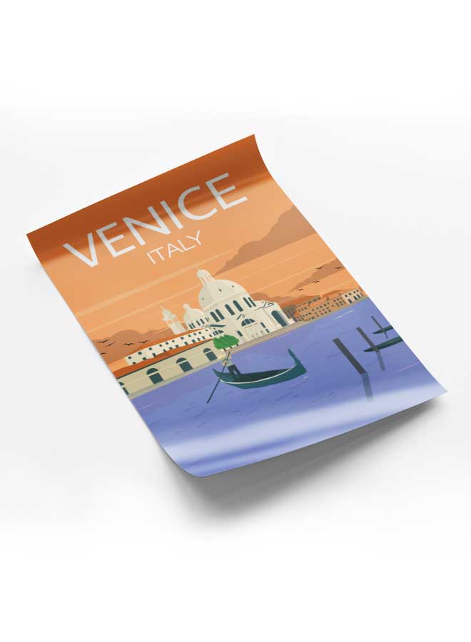 LOWHA Poster Painting Art With Four Separate Pieces Of Double-Sided Stickers Venice Italy For Home Bedroom Living Room And Office Decor - Image 1