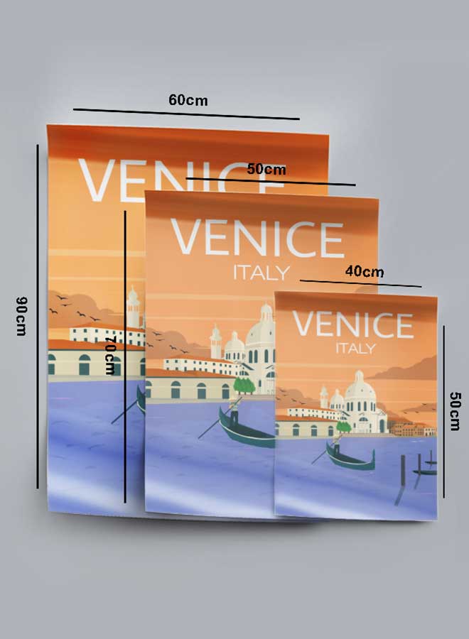 LOWHA Poster Painting Art With Four Separate Pieces Of Double-Sided Stickers Venice Italy For Home Bedroom Living Room And Office Decor - Image 4