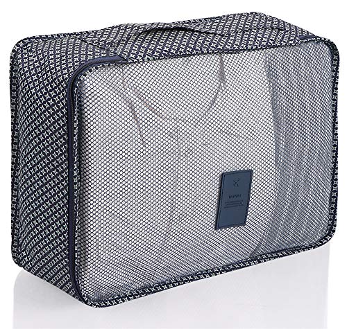 Mossio Packing Organizers,Mossio 7pc Small Medium Large Packing Cubes Set Garment Clothes Bag Navy Star - Image 5