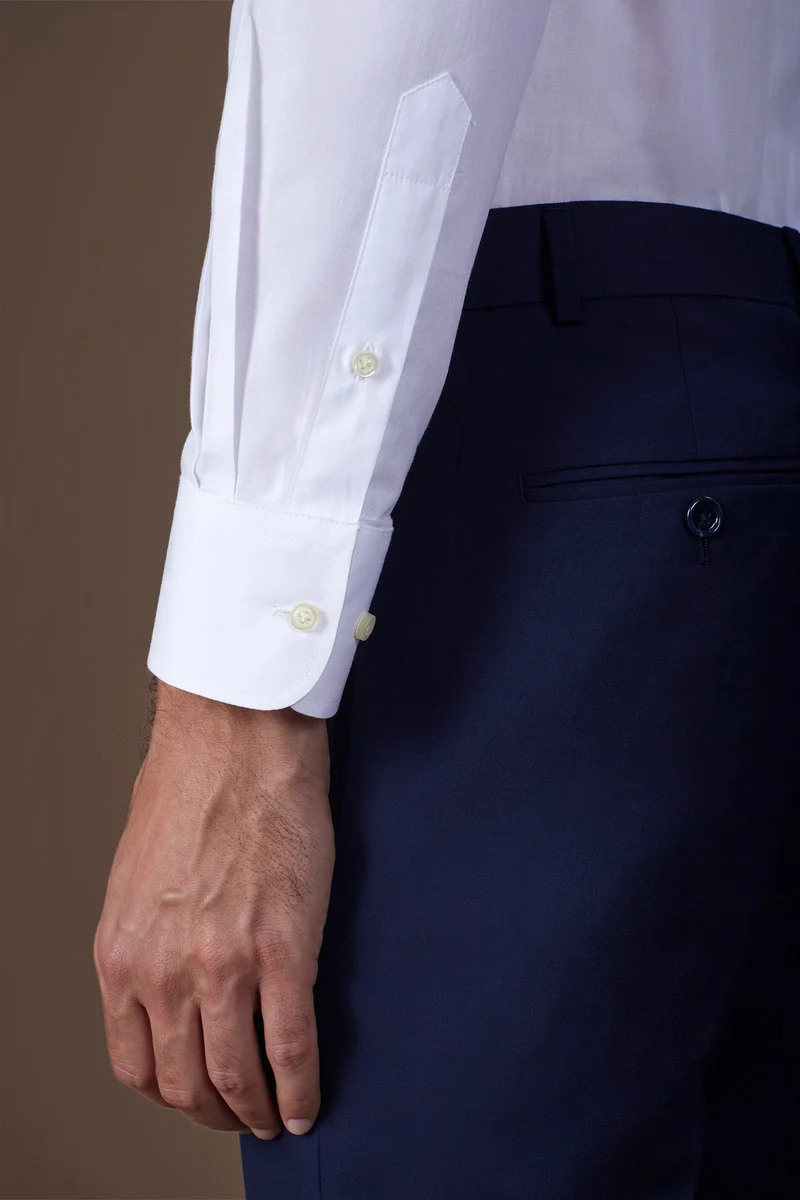Doppelganger White Men's 100% Cotton French collar classic shirt twill construction - White for Men | Best Price UAE