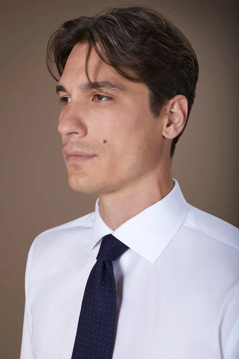Doppelganger White Men's 100% Cotton French collar classic shirt twill construction - White for Men | Best Price UAE
