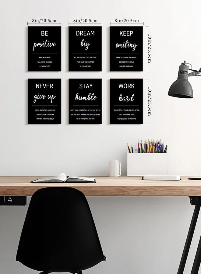 KUVIOKE Inspirational Framed Wall Art Motivational Quotes Wall Decor Encouraging Office Posters Positive Affirmations Sayings for Classroom Bedroom Living Room Ready to Hang Set of 6, 8x10in (Framed) - Image 2