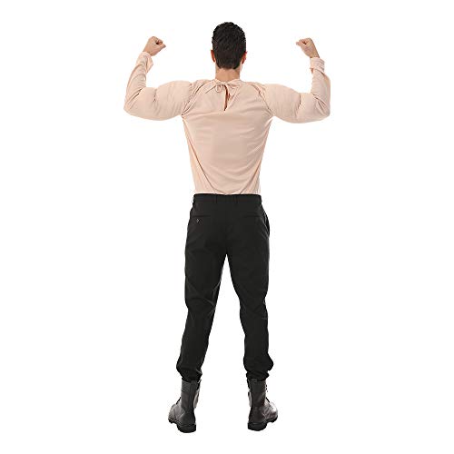 EraSpooky Men Muscle Shirt Bodybuilder Halloween Costume Accessory for Adult Muscle Shirt Padded Beige - Image 5