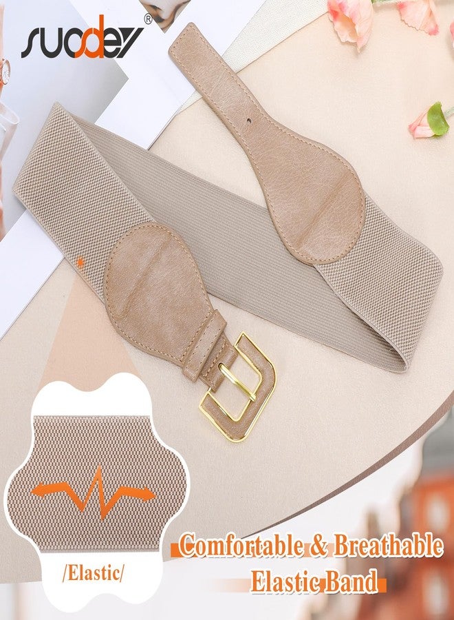 سوزدي حزام خصر عريض من SUOSDEY للنساء، حزام مطاطي سميك مزين بإبزيم ذهبي، حزام نسائي أنيق سميك قابل للتمدد - Image 5