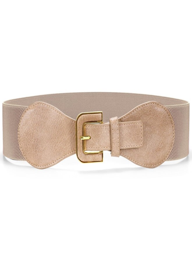 سوزدي حزام خصر عريض من SUOSDEY للنساء، حزام مطاطي سميك مزين بإبزيم ذهبي، حزام نسائي أنيق سميك قابل للتمدد - Image 1