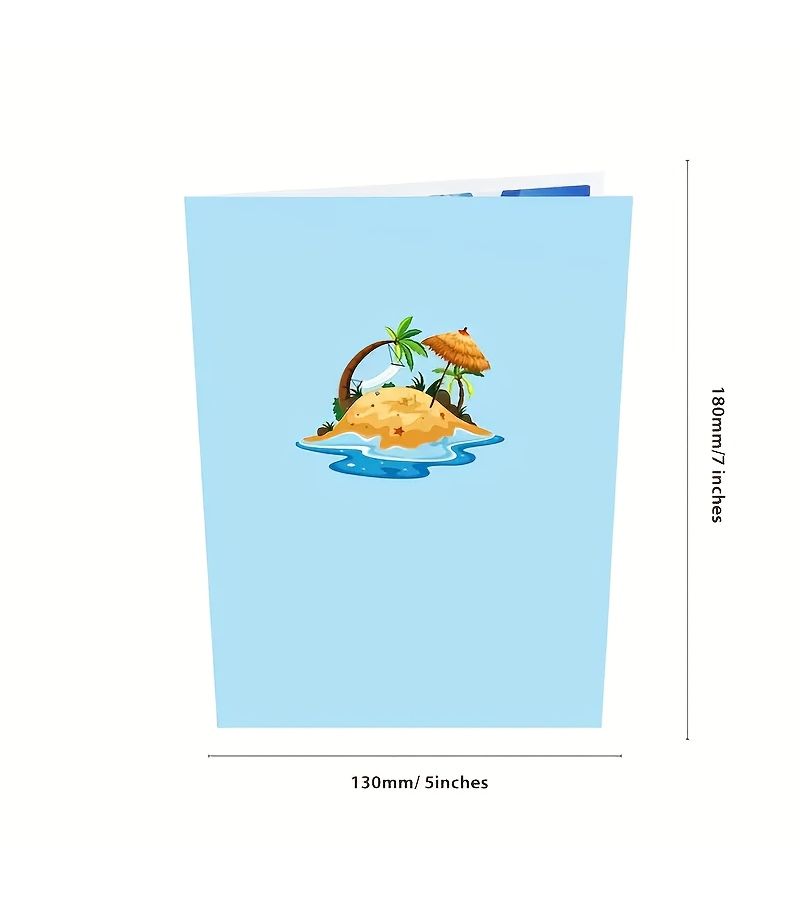 Blue Flamingo 3D Pop Up Card Perfect For Celebrating Day Retirement And Summer Holiday Party Invitation Card With Note Card And Envelope - Image 3
