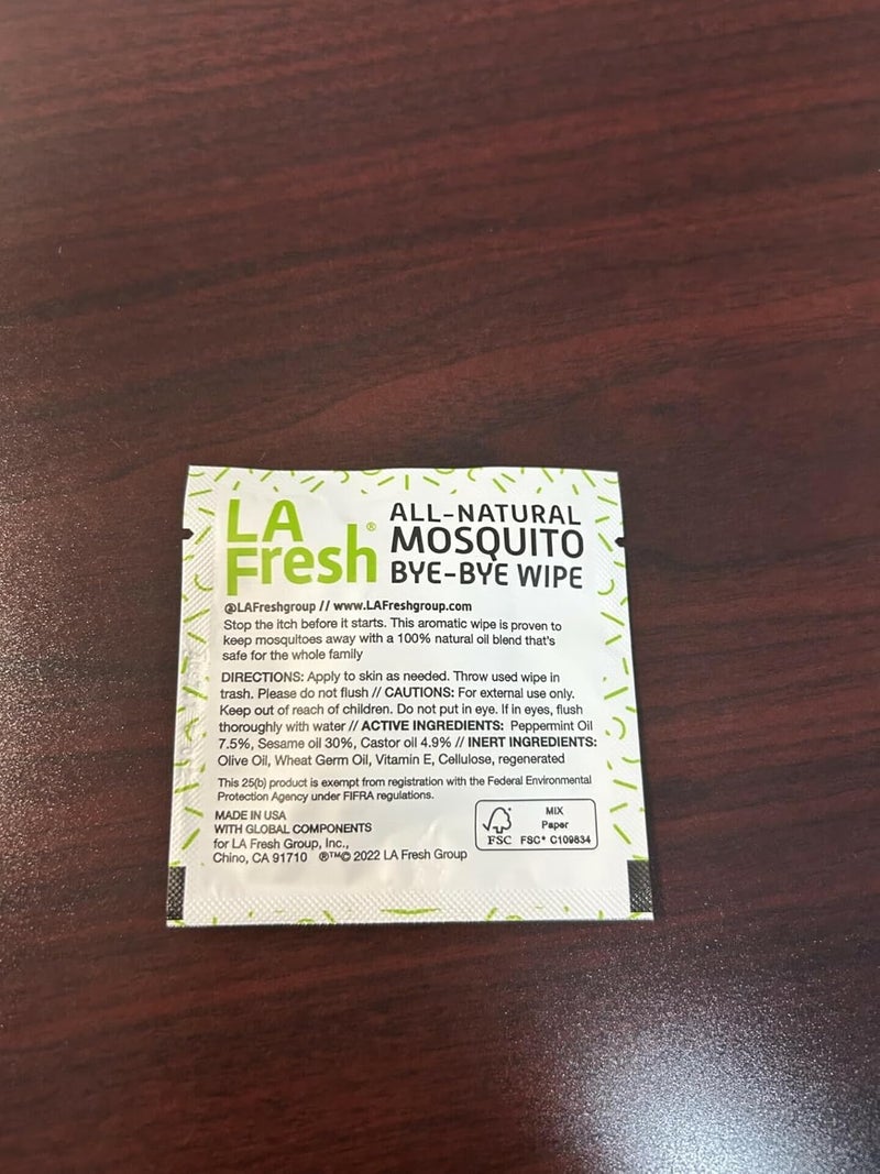 LAFRESH مناديل طاردة للبعوض طبيعية خالية من DEET - طارد حشرات يدوم طويلاً - عبوة من 200 - Image 4