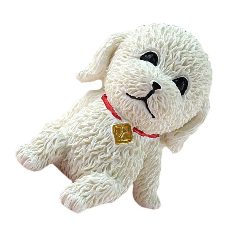 Miniature Resin Dog Figurines White Set Of 4 Desktop Decor Home Craft Ornaments - Image 2