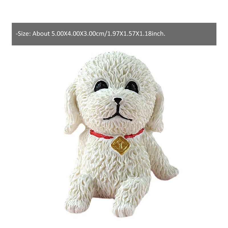Miniature Resin Dog Figurines White Set Of 4 Desktop Decor Home Craft Ornaments - Image 3