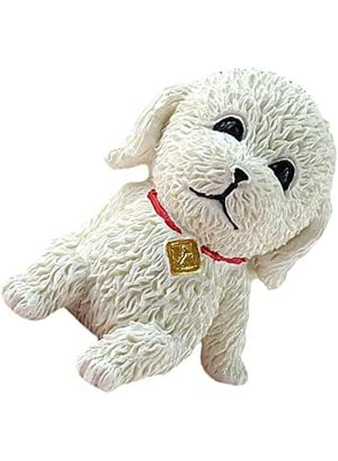 Miniature Resin Dog Figurines White Set Of 4 Desktop Decor Home Craft Ornaments - Image 1