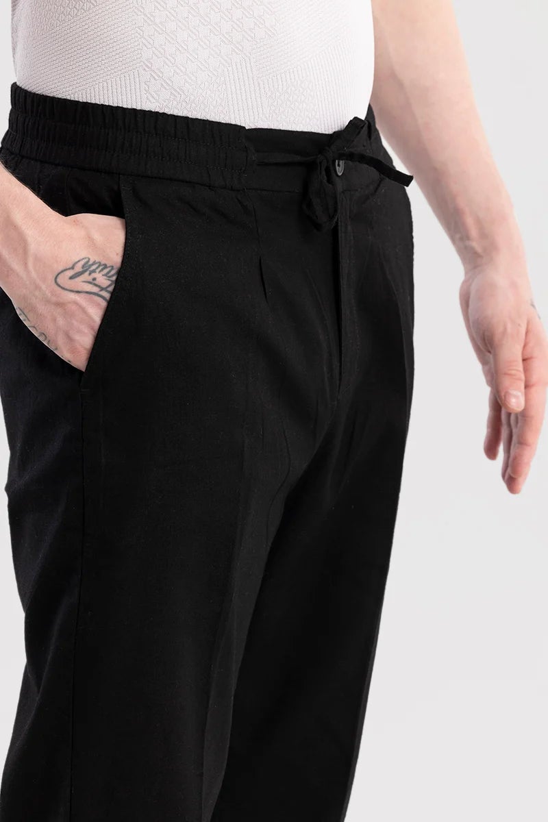SNITCH Nova Black Linen Blend Trouser - Image 5