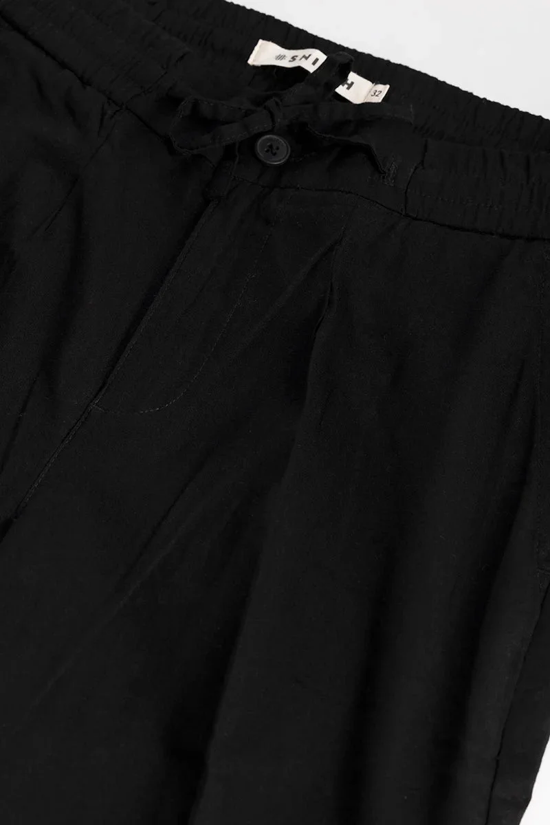SNITCH Nova Black Linen Blend Trouser