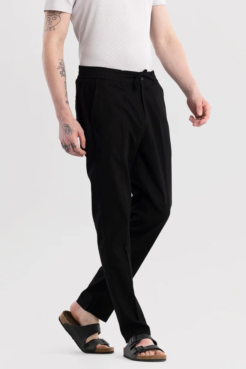 SNITCH Nova Black Linen Blend Trouser - Image 4