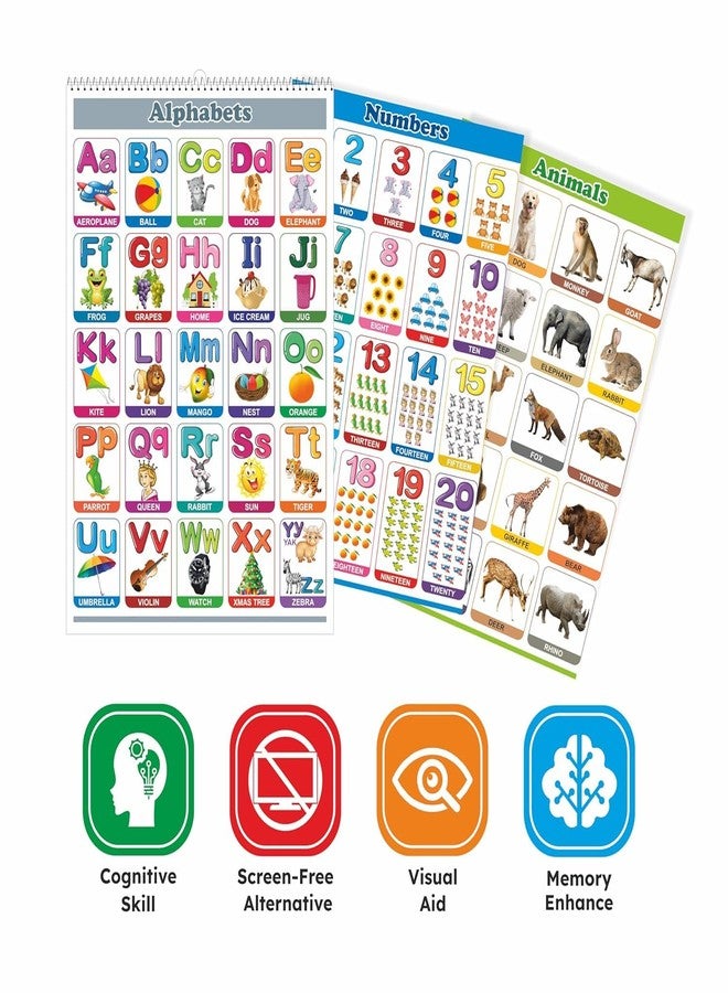 Space Enterprises Look N Learn Junior Educational Chart | Alphabet, Numbers, Shapes, Body Parts, Animals, & Fruits | Educational & Learning Toy for Kids - Image 5